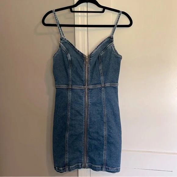 American Eagle Denim Blue Women's Dress size medium - Picture 5 of 7